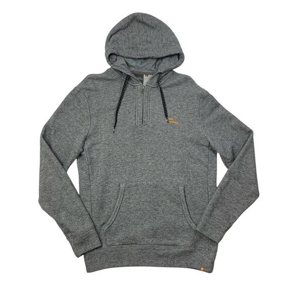 Quiksilver Hoodie Mens M Medium Grey Waterman Quarter Zip Fleece Cotton Blend - Picture 1 of 14
